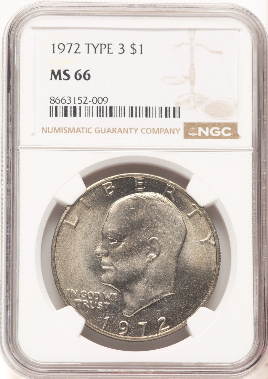 1972 $1 Eisenhower Dollar NGC MS66