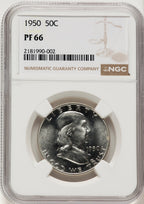 1950 50C Proof Franklin Half Dollar NGC PR66