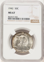 1942 50C Walking Liberty Half Dollar NGC MS67