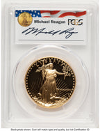 1987-W Proof Gold Eagle 1 oz Reagan Legacy Series Michael Reagan PCGS PR70
