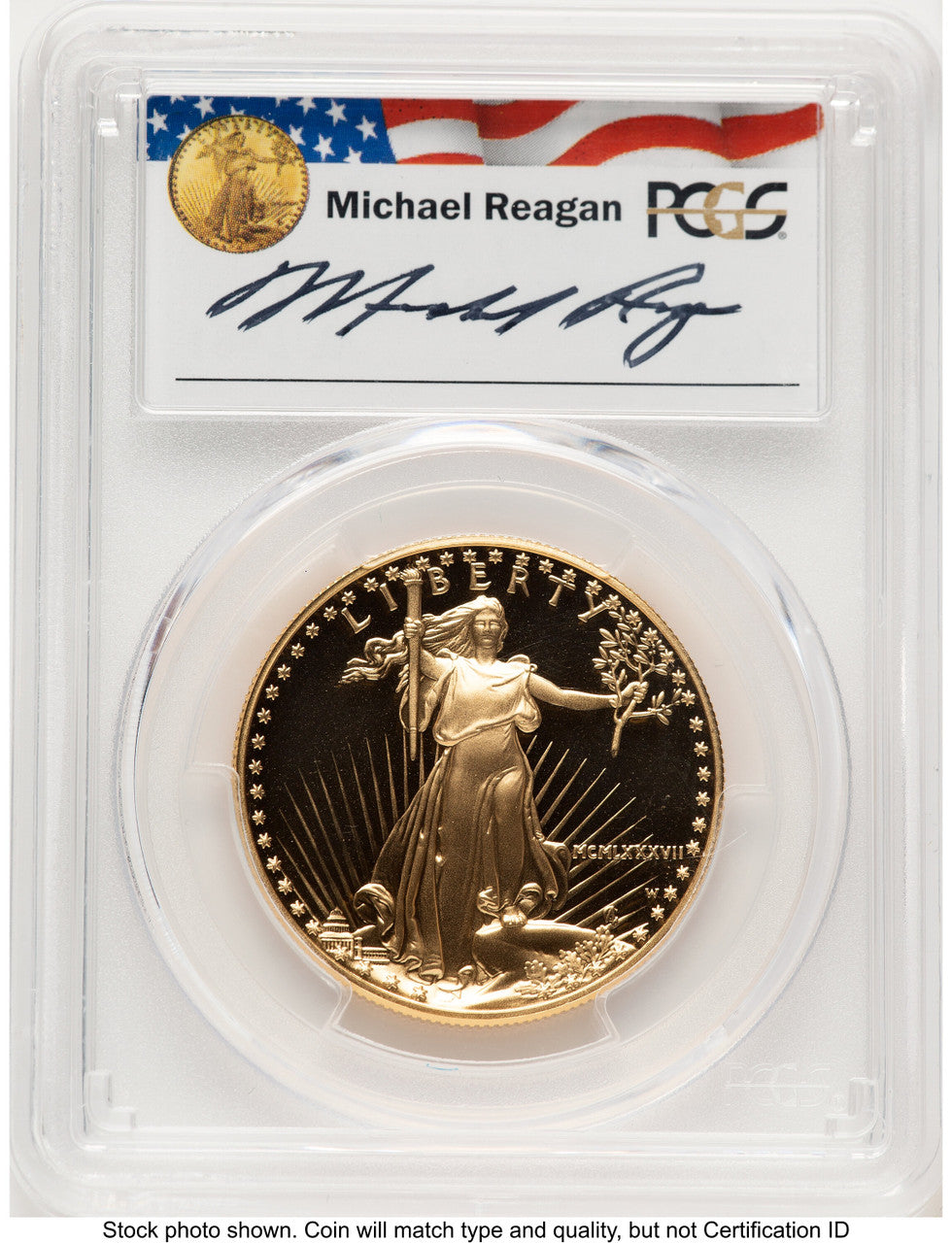 1987-W Proof Gold Eagle 1 oz Reagan Legacy Series Michael Reagan PCGS PR70