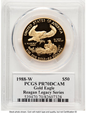 1988-W Proof Gold Eagle 1 oz Reagan Legacy Series Michael Reagan PCGS PR70