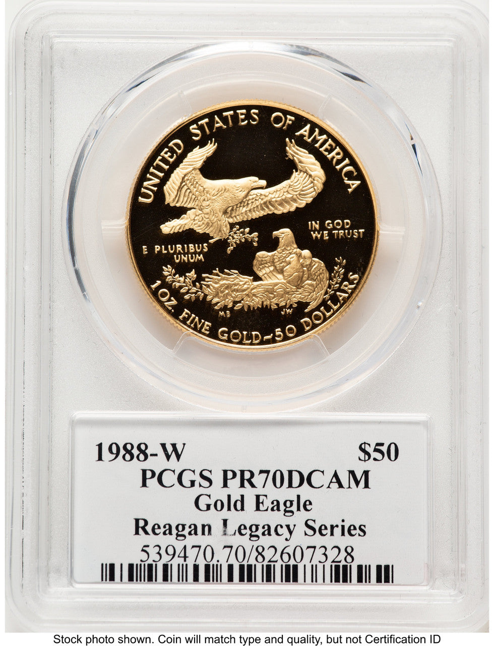1988-W Proof Gold Eagle 1 oz Reagan Legacy Series Michael Reagan PCGS PR70