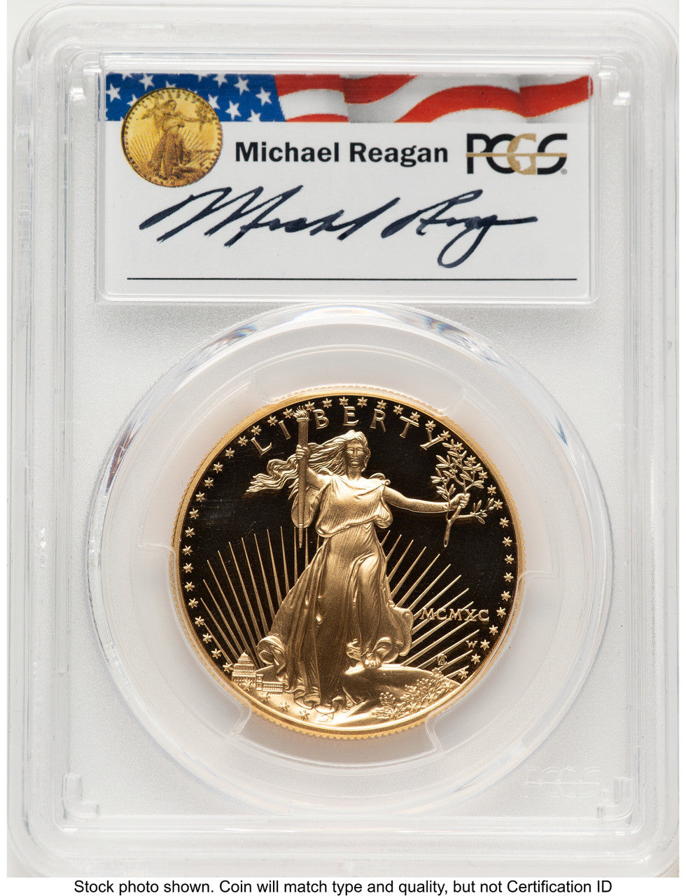 1990-W Proof Gold Eagle 1 oz Reagan Legacy Series Michael Reagan PCGS PR70