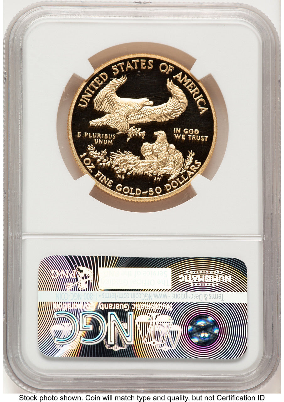 2016-W Proof Gold Eagle 1 oz ER Blue NGC PF70