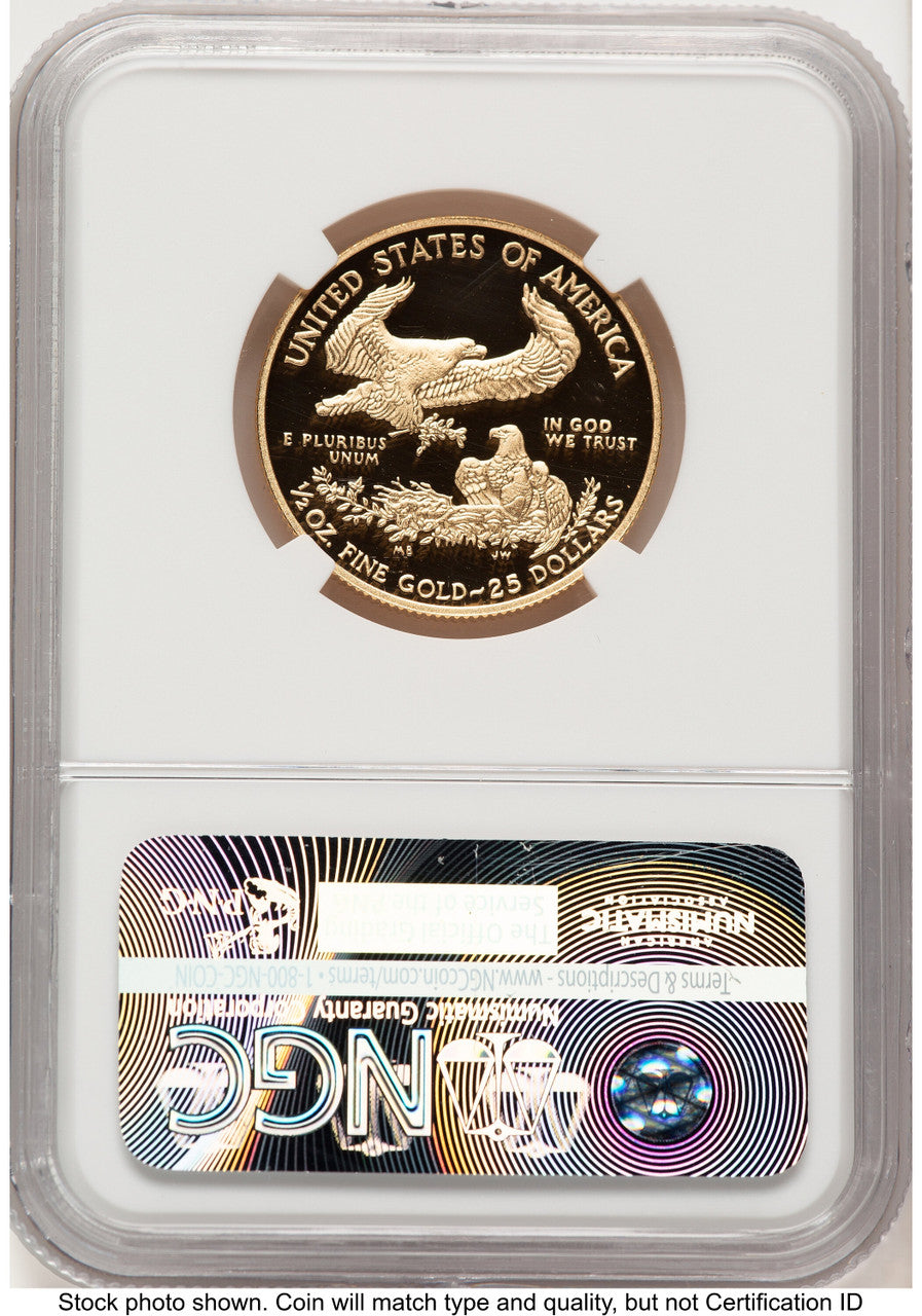 2016-W Proof Gold Eagle 1/2 oz ER Blue NGC PF70