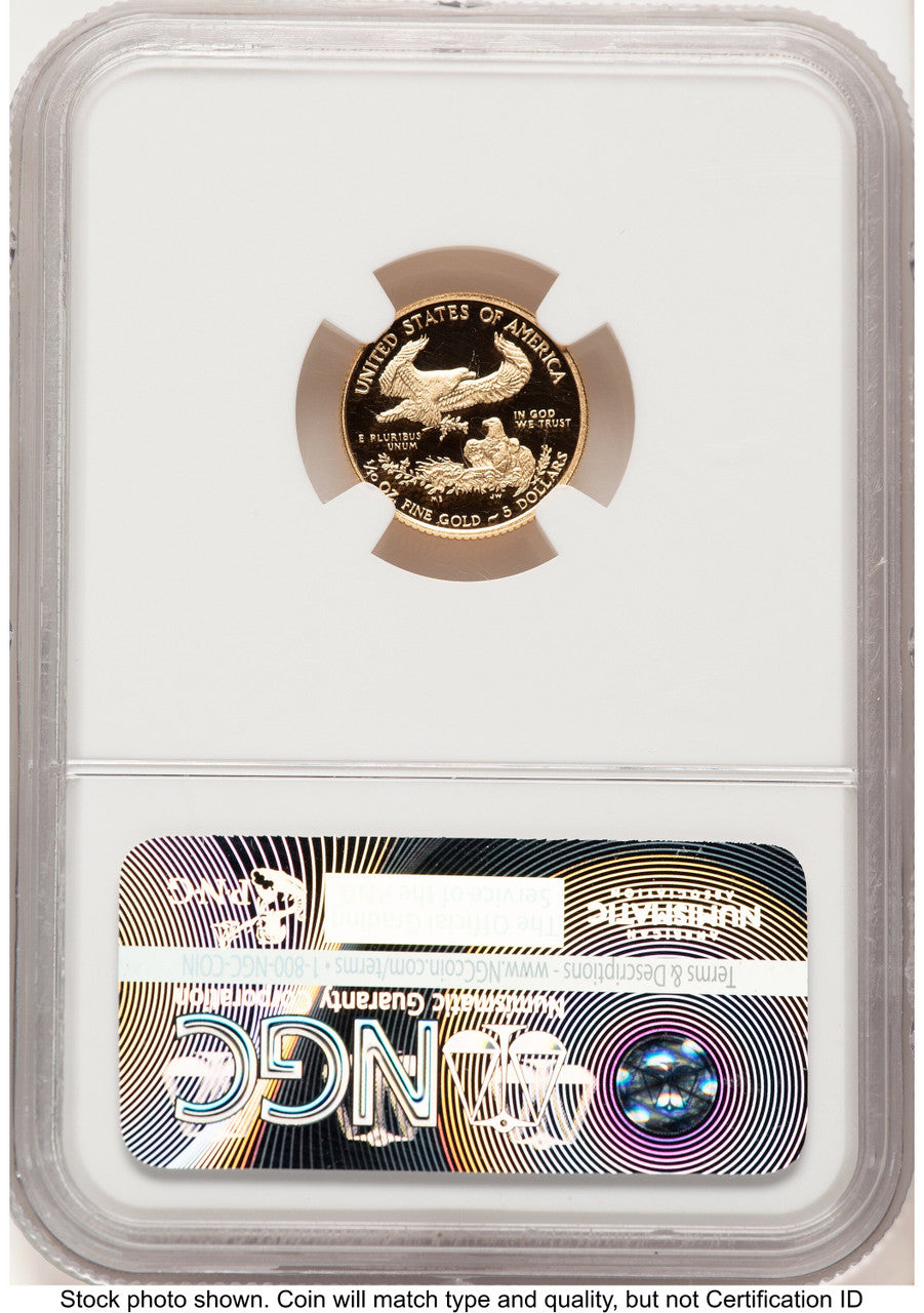 2016-W Proof Gold Eagle 1/10 oz ER Blue NGC PF70