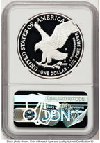 2025-S Proof Silver Eagle Privy U.S. Navy 250th Anniversary 1 oz FDI Military Honor Blue NGC PF70