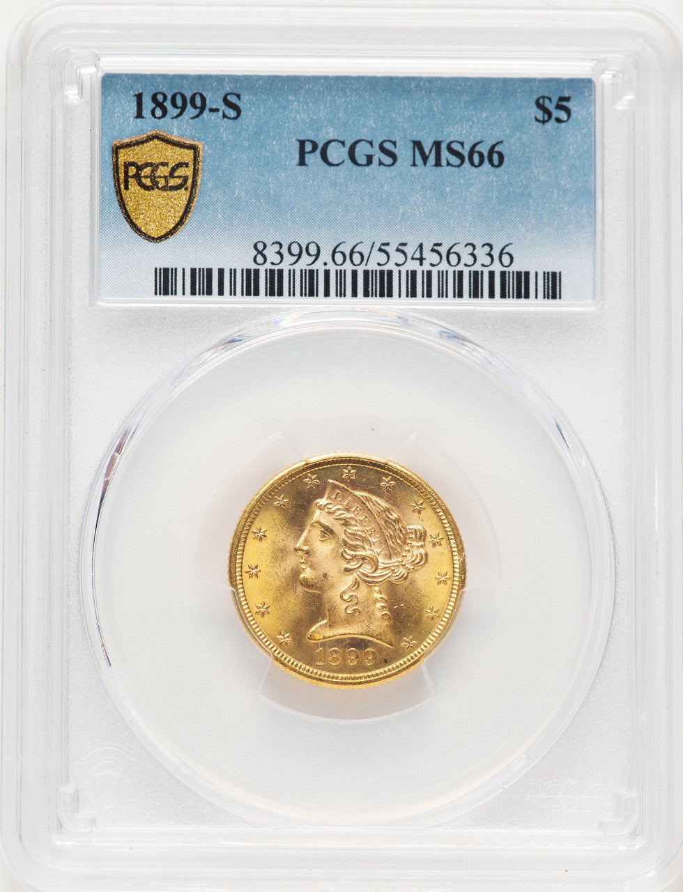 1899-S $5 Liberty Half Eagle PCGS MS66 (782816002)