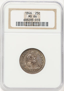 1846 25C Seated Quarter NGC MS66
