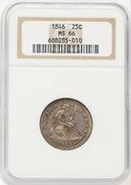 1846 25C Seated Quarter NGC MS66