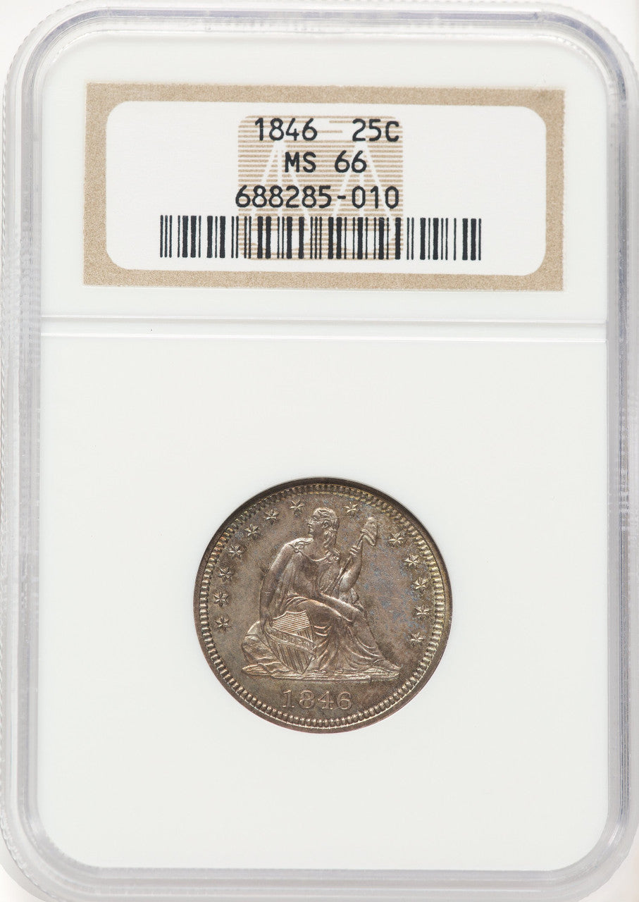 1846 25C Seated Quarter NGC MS66