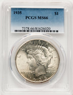1935 Peace Dollar PCGS MS66 (782850010)
