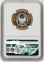 2000-W $10 Library of Congress Bi-Metallic Gold 0.2509 oz and Platinum 0.2509 oz Brown Label Modern Issues NGC MS70