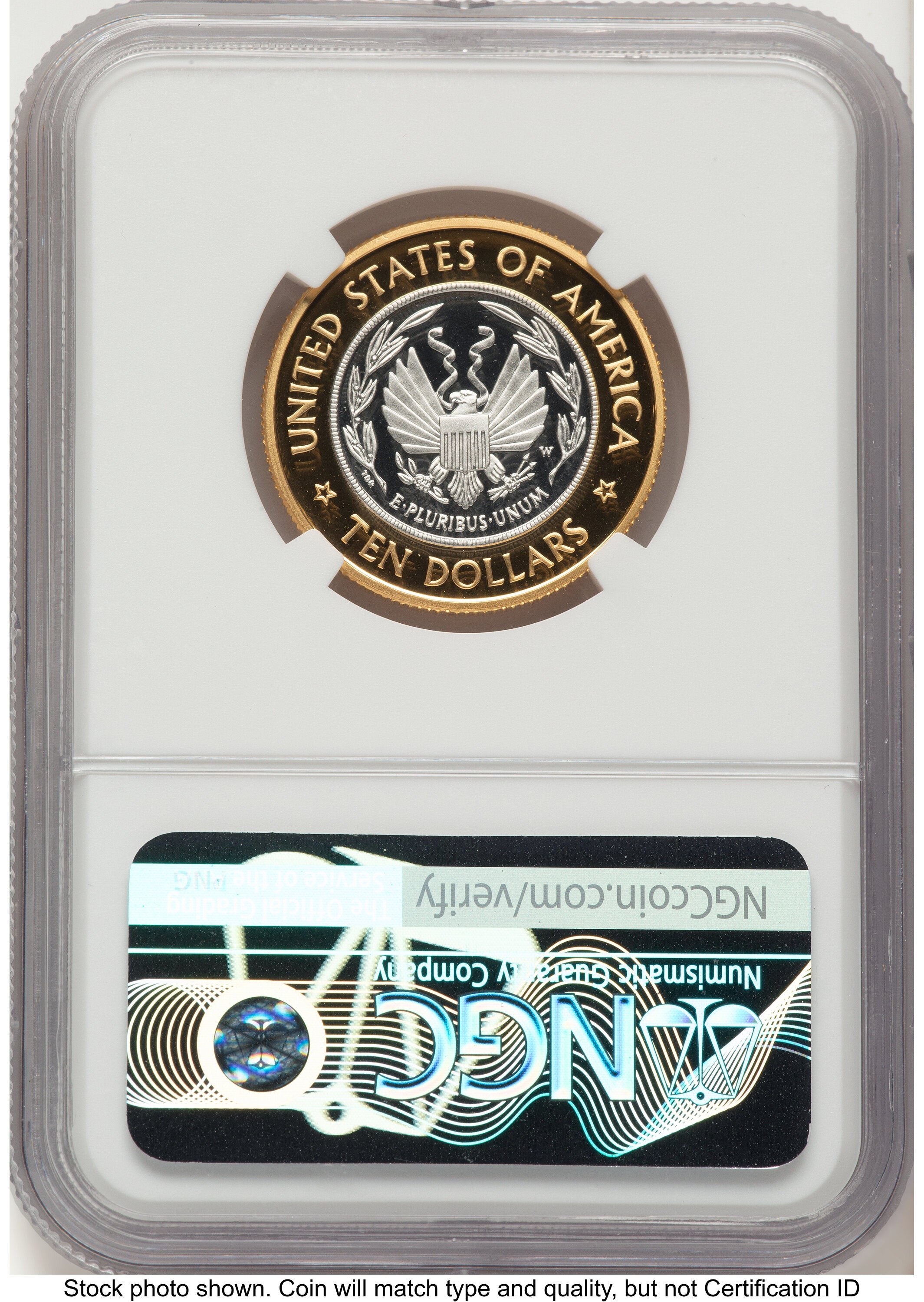 2000-W $10 Library of Congress Bi-Metallic Gold 0.2509 oz and Platinum 0.2509 oz Brown Label Modern Issues NGC MS70
