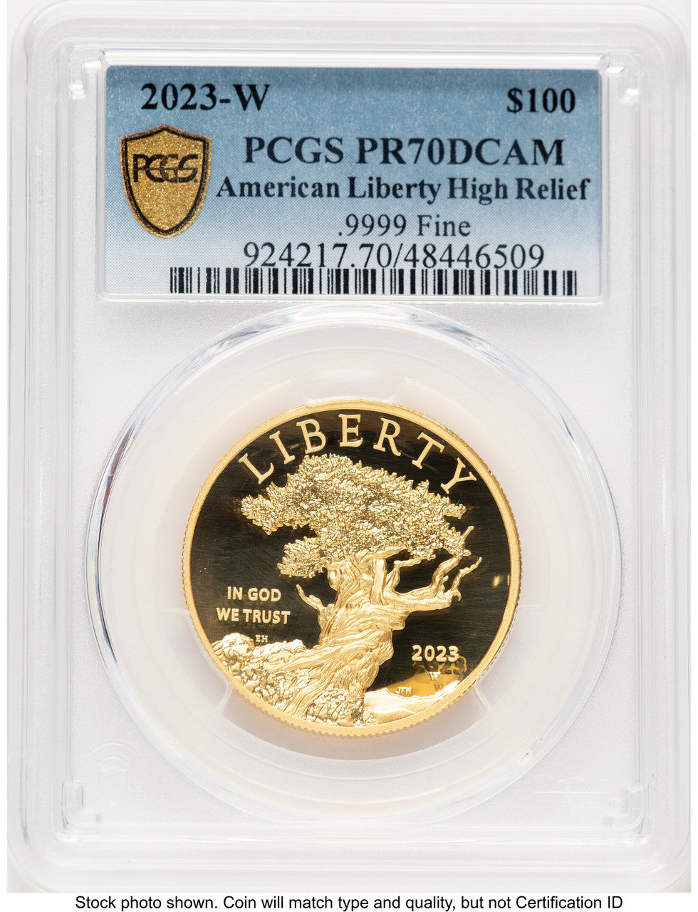 2023-W G$100 American Liberty High Relief Blue Gradient PCGS PR70 (782856001)