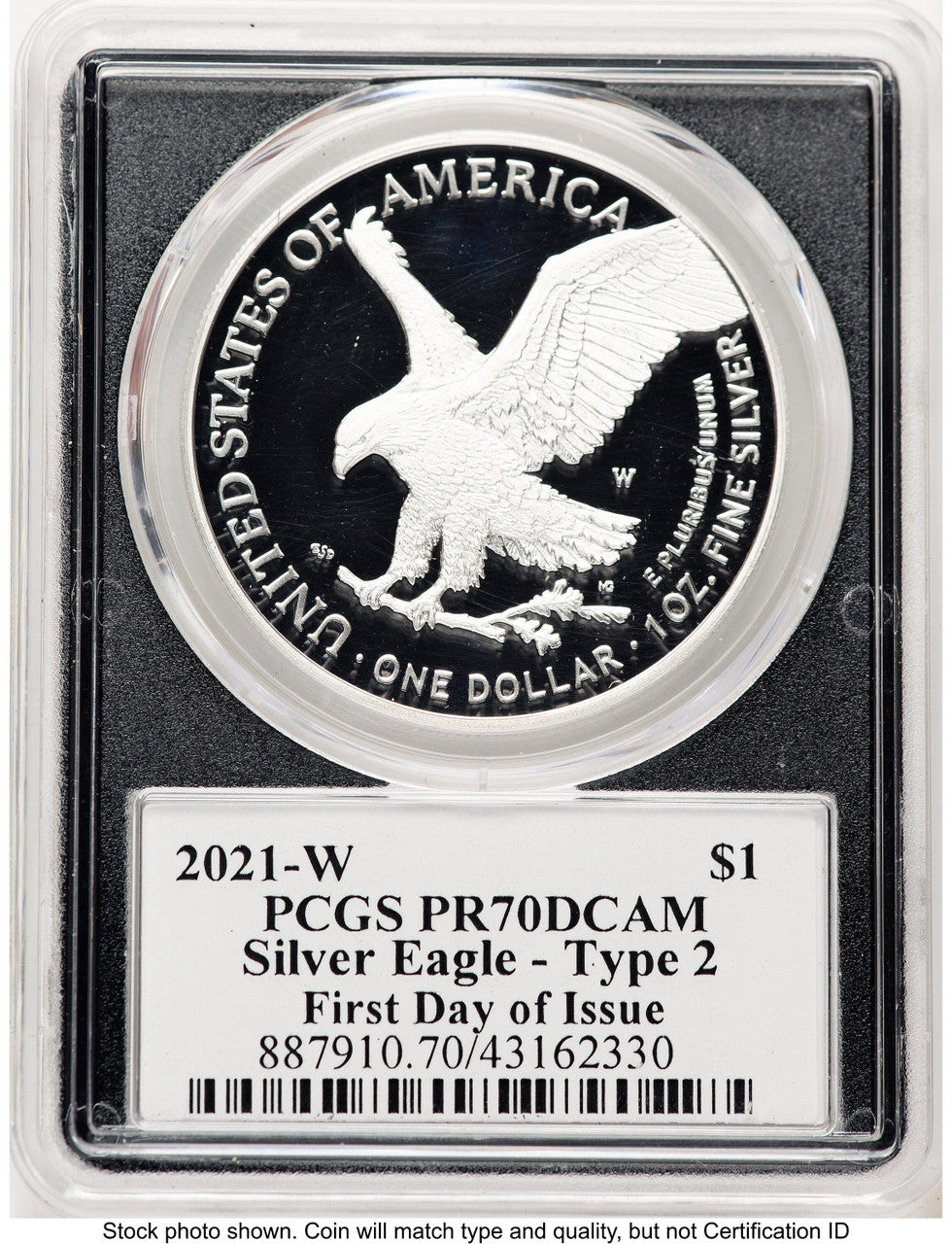 2021-W TY2 Proof Silver Eagle FDI Blk Frame PCGS PR70 Emily Damstra