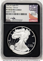 2020-W Proof Silver Eagle 1 oz FDI John Denver NGC PF70 Mercanti