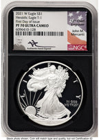 2021-W TY1 Proof Silver Eagle FDI NGC PF70 Mercanti Signed