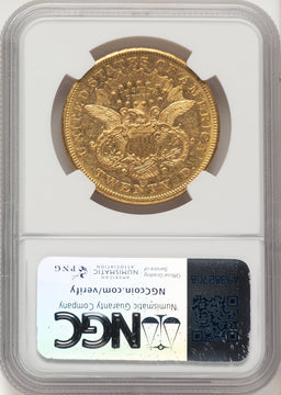 1876-CC $20 Liberty Double Eagle NGC AU58