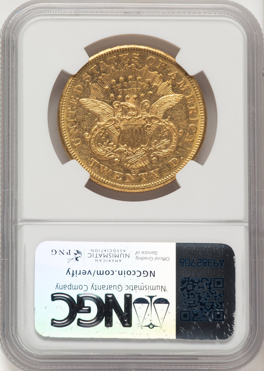 1876-CC $20 Liberty Double Eagle NGC AU58