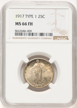 1917 T-1 FH Standing Liberty Quarter NGC MS66