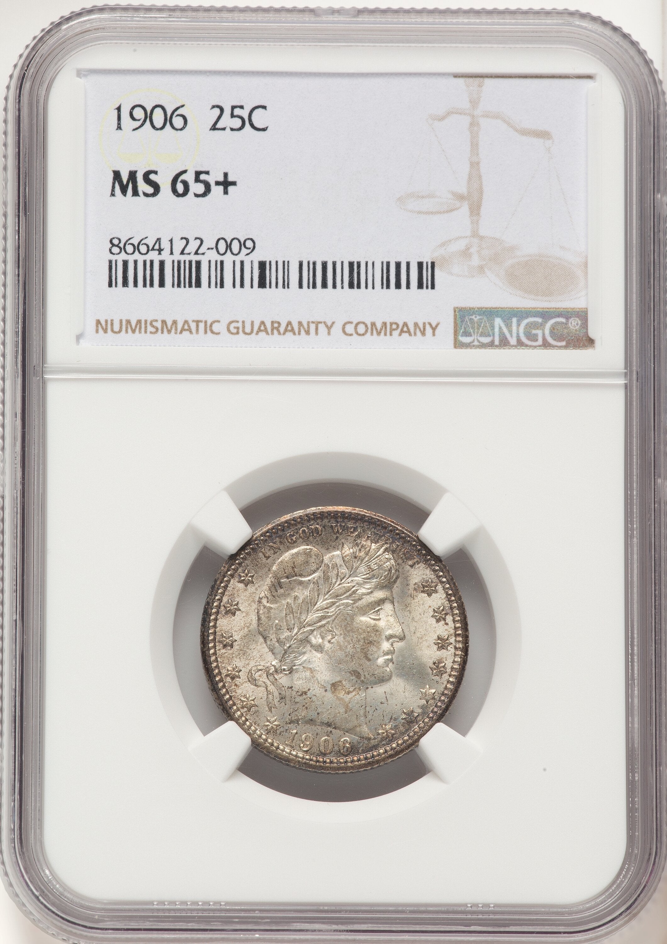 1906 25C Barber Quarter NGC MS65+
