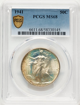 1941 50C Walking Liberty Half Dollar PCGS MS68