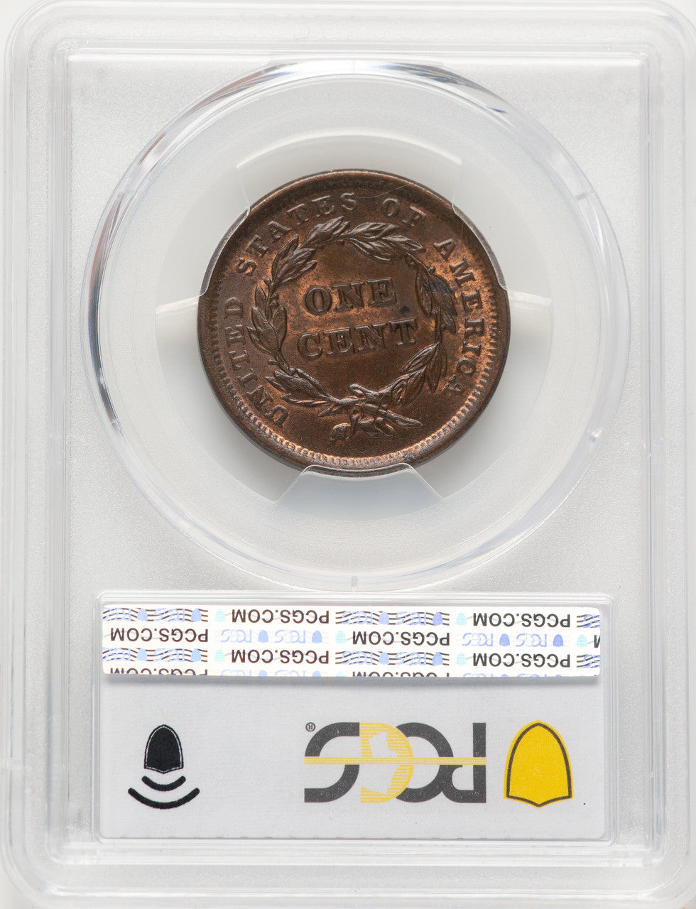 1842 1C BN Large Cent PCGS MS65