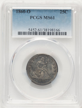 1860-O 25C Seated Quarter PCGS MS61