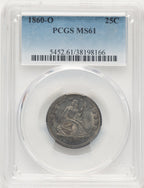 1860-O 25C Seated Quarter PCGS MS61