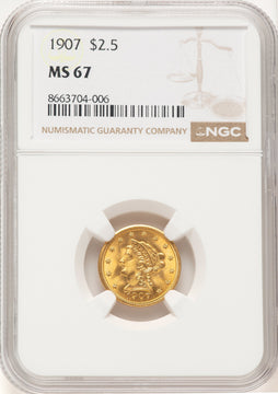 1907 $2.50 Liberty Quarter Eagle NGC MS67 (782964013)