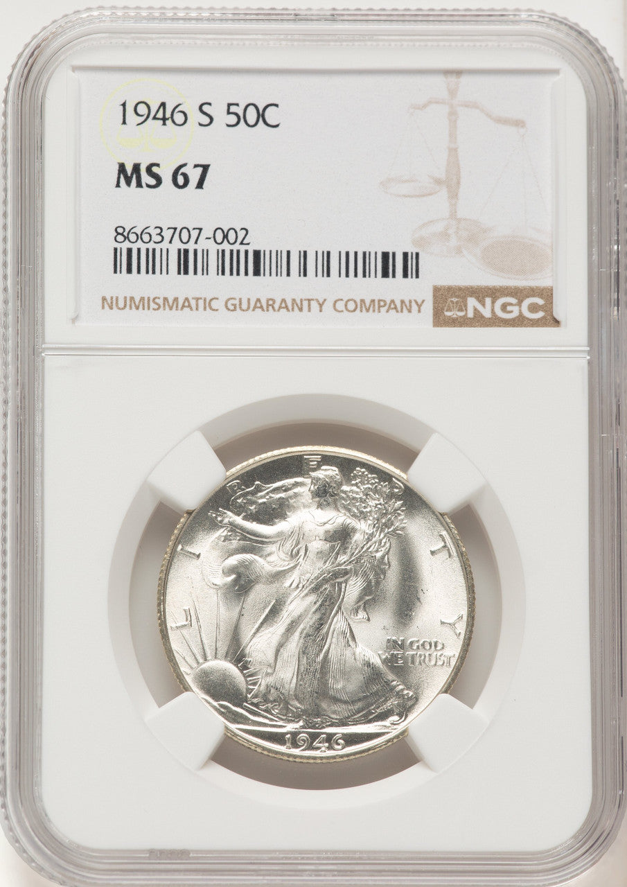1946-S 50C Walking Liberty Half Dollar NGC MS67 (782965003)