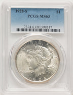 1928-S Peace Dollar PCGS MS63 (782968003)