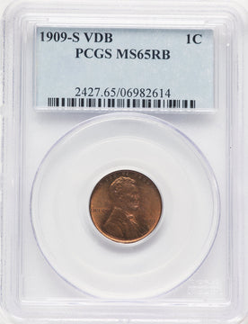 1909-S 1C VDB RB Lincoln Cent PCGS MS65