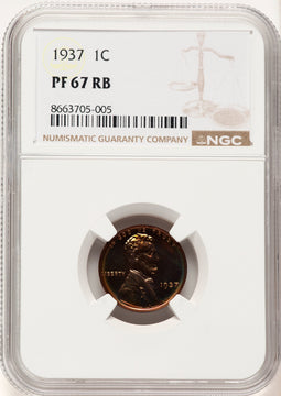1937 1C RB Proof Lincoln Cent NGC PR67