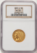 1909-O $5 Indian Half Eagle NGC MS62 (782991014)