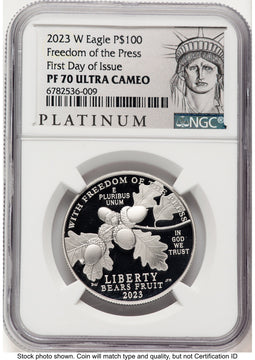 2023-W Proof Platinum Eagle 1 oz FDI American Liberty Series Label NGC PF70