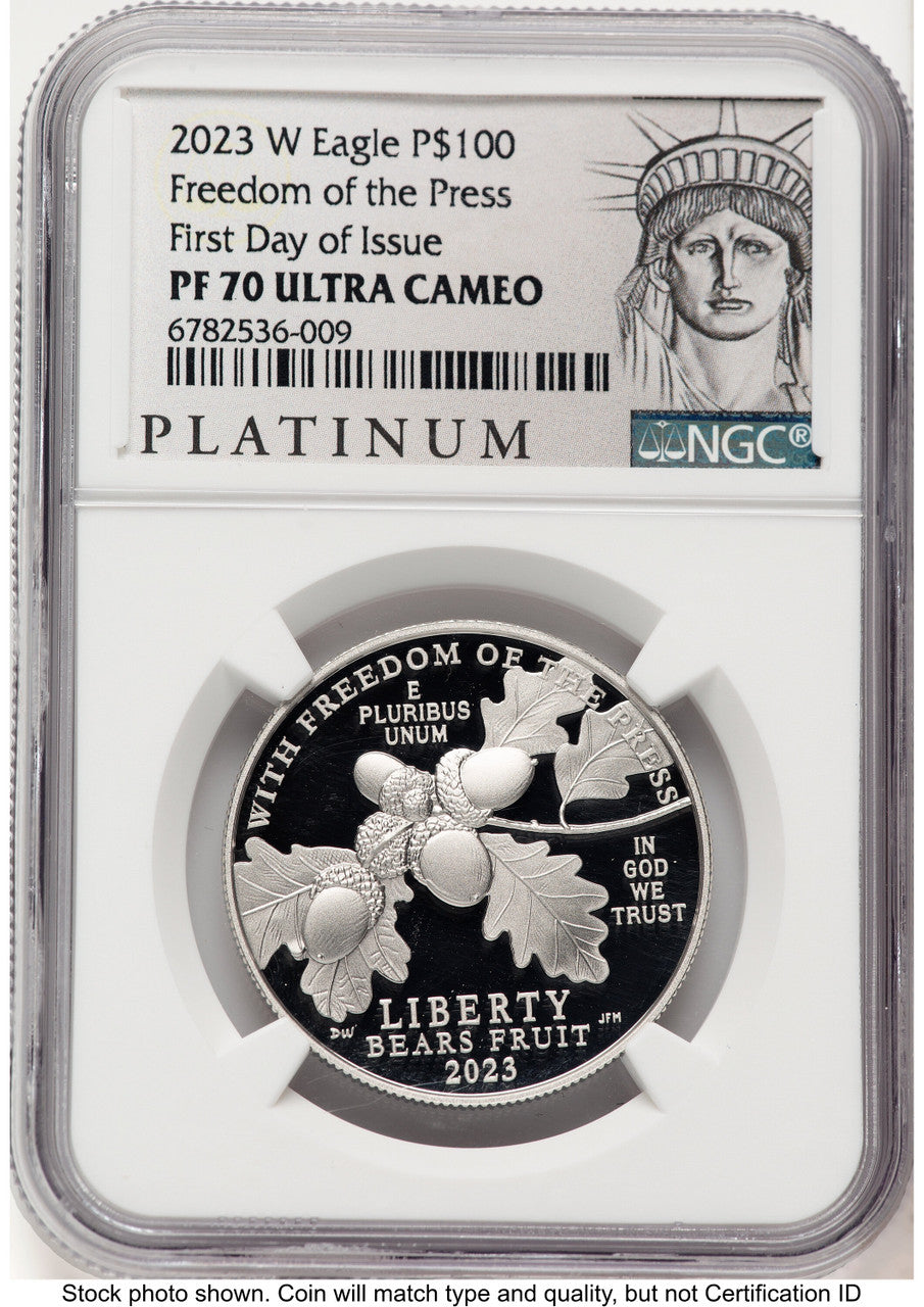 2023-W Proof Platinum Eagle 1 oz FDI American Liberty Series Label NGC PF70