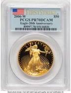 2006-W Proof Gold Eagle 1 oz FS Flag PCGS PR70