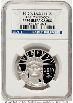 2010-W Proof Platinum Eagle 1 oz ER Blue NGC PF70