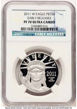 2011-W Proof Platinum Eagle 1 oz ER Blue NGC PF70