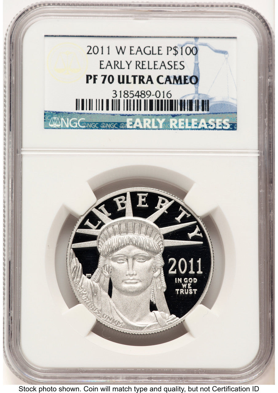 2011-W Proof Platinum Eagle 1 oz ER Blue NGC PF70