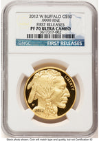 2012-W Proof Gold Buffalo 1 oz FR Blue NGC PF70