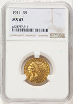 1911 $5 Indian Half Eagle NGC MS63 (783030026)
