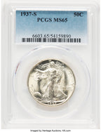 1937-S 50C Walking Liberty Half Dollar PCGS MS65 (783056007)