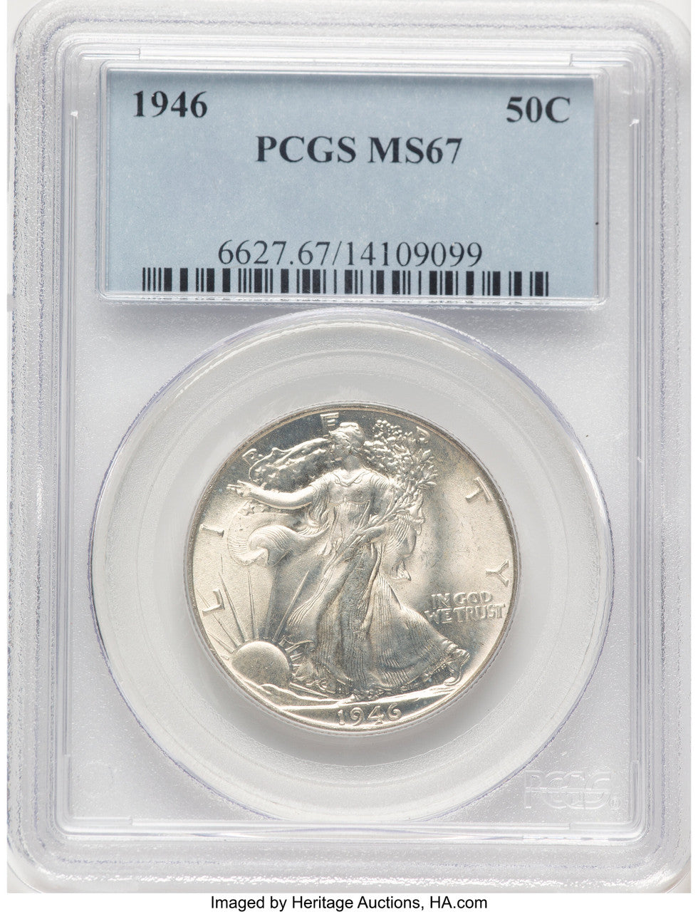 1946 50C Walking Liberty Half Dollar PCGS MS67 (783056010)