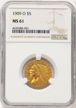 1909-O $5 Indian Half Eagle NGC MS61 (783065003)