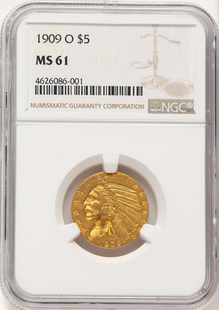 1909-O $5 Indian Half Eagle NGC MS61 (783065003)