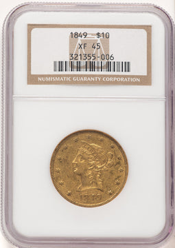 1849 $10 Liberty Eagle NGC XF45